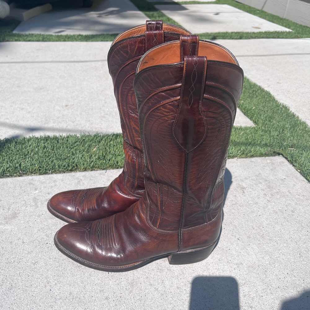 Lucchese goat skin boots, brown, men’s 7.5D